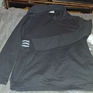 Black Hoodie with Gray Stripes
